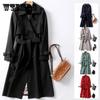 Fashion Autumn Women's Overcoat Mid-length Large Size Casual Over-the-knee Coat for Women