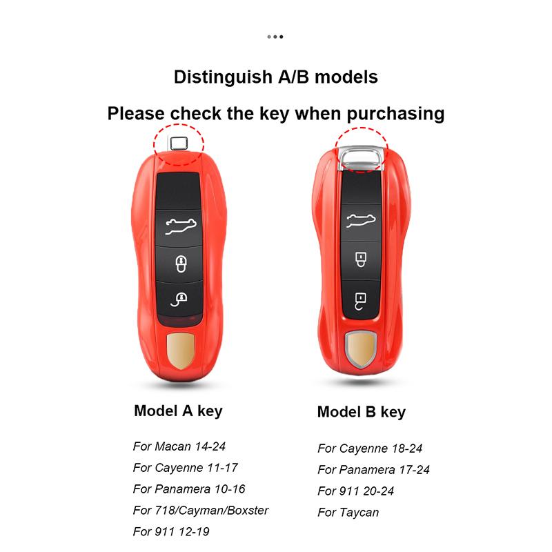 UZAI1 For Porsche Panamera Cayenne Macan 718 Cayman Boxster 911 Taycan Car 92 Personalized Key Case Protective Shell Remote Fob Cover