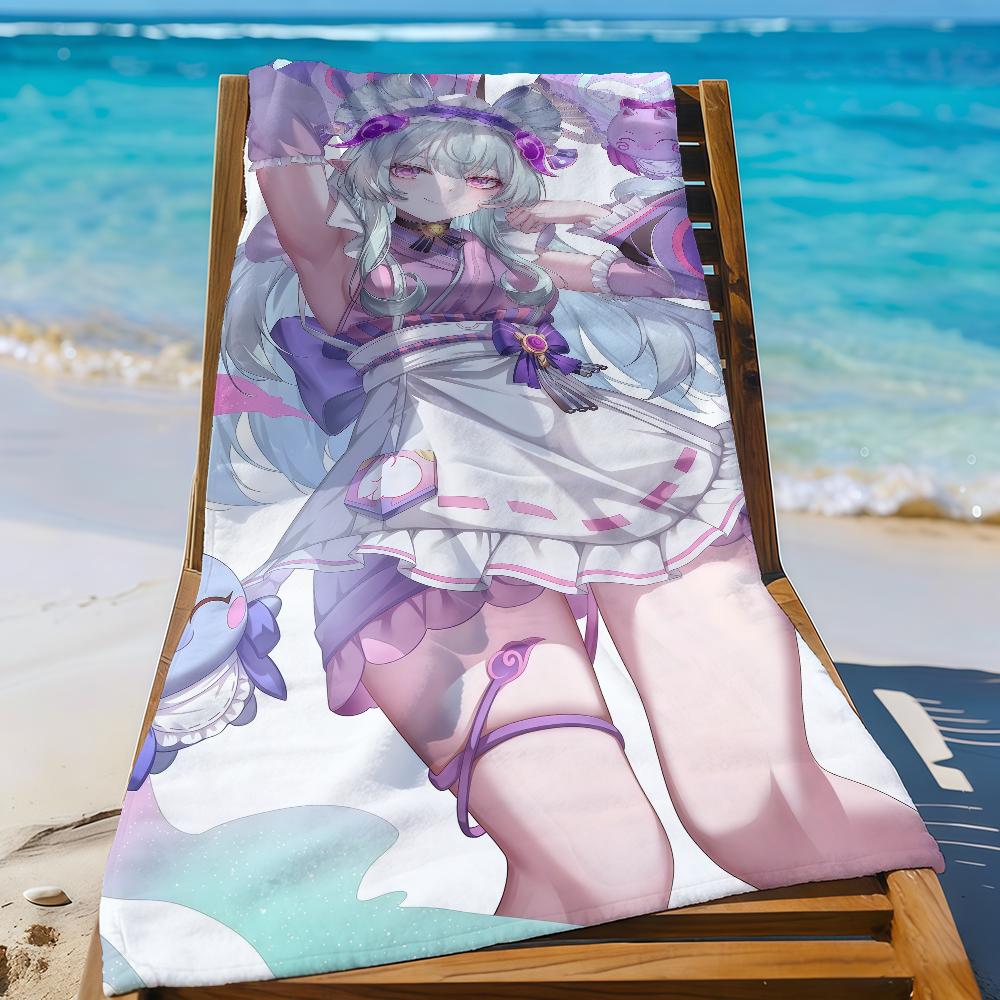 Yumemizuki Mizuki Genshin Impact Towel Sports Quick Dry Travel Camping Gear Sandproof Soft Light Large Beach Towel