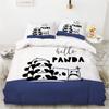 3D Cartoon Panda Bedding Set, Children's White Soft Down Duvet Cover AU140 * 210, Full Size Bed Cover, Single/double Bed with Zipper Quilt Cover