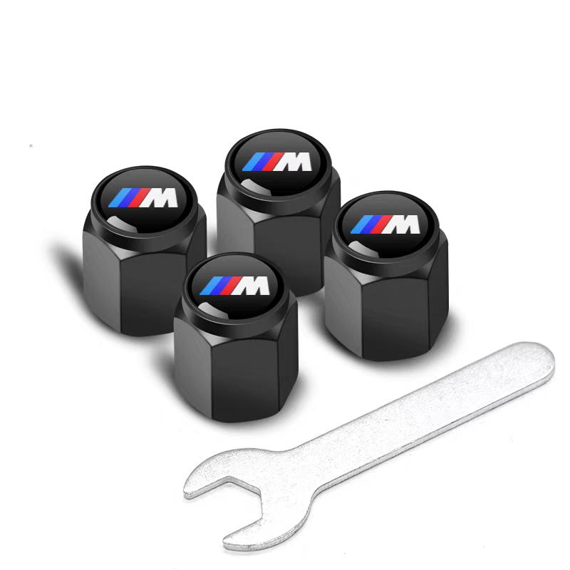 Car Sticker 4Pcs Tire Valve Caps Wheel Stem Dust Cover Air Plug Auto Moto Decoration Fit for BMW E46 E90 E60 F10 F30 E39 E36 E87 pdsh39