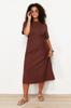 Women's Style Plus Size Brown A-Line Woven Dress