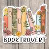 Booktrovert Sticker, Book Worm,Water Bottle Sticker, Book Lover Gift, Cute, Introvert Stickers Durable for Laptop, Car, Luggage, Skateboard