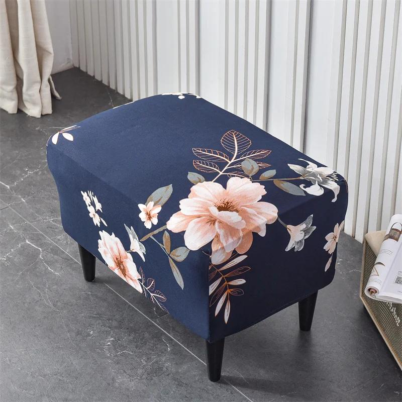 Flowers Printed Wing Chair Cover Stretch Spandex Armchair Covers Nordic Removable Relax Sofa Slipcovers with Seat Cushion Covers