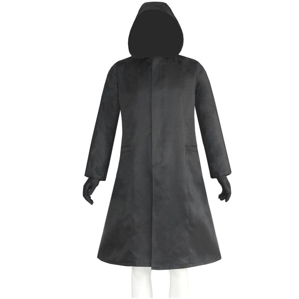 Взрослый черный плащ с длинными рукавами для косплея Тренч