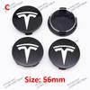 ahsgp6 56mm 4 Piece Wheel Tire Center Cap Logo for Tesla Original Hub Caps Model3 Model Y Model S X High Quality Auto Accessories