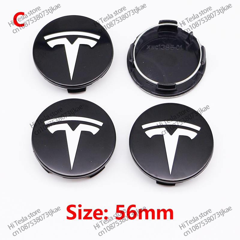 ahsgp6 56mm 4 Piece Wheel Tire Center Cap Logo for Tesla Original Hub Caps Model3 Model Y Model S X High Quality Auto Accessories