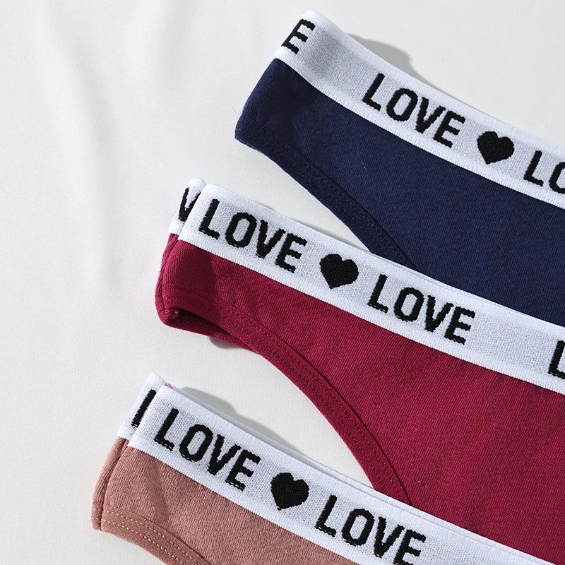 7Pcs Cotton Women Thongs Sexy Low Waist Panties Underwear Letter Girls Briefs Female Lingerie G-String Breathable Ladies Pantys