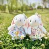 Cute Floral Skirt Rabbit Plush Toy Baby Comforting Rabbit Hair White Rabbit Doll Children's Day Gift Pillow for Women