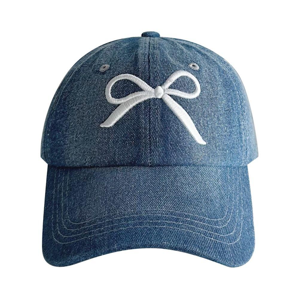 Регулируемые бейсболки с вышивкой бантиком, уличная шляпа от солнца, винтажная кепка с козырьком, женские, для девочек