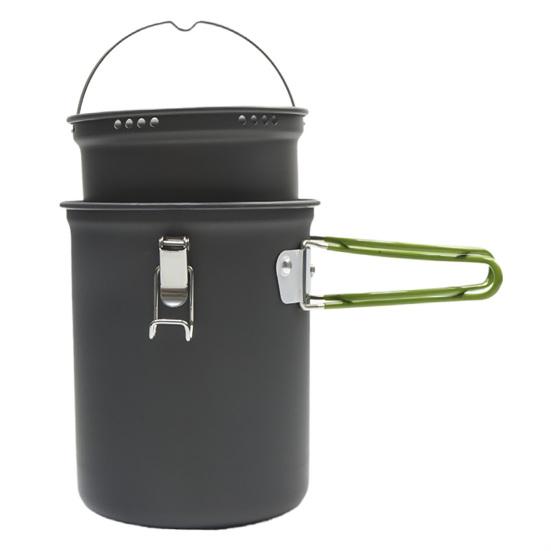 Набор из 3 шт./набор походных котелков с сумкой для хранения, складные ручки, сплав алюминия, компактный котелок для пешего туризма, набор котелков с антипригарным покрытием