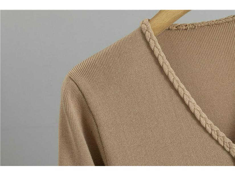 French Knitted A-line Dress & Matching Coat - Women's Slimming Autumn/Winter Woolen Base Layer