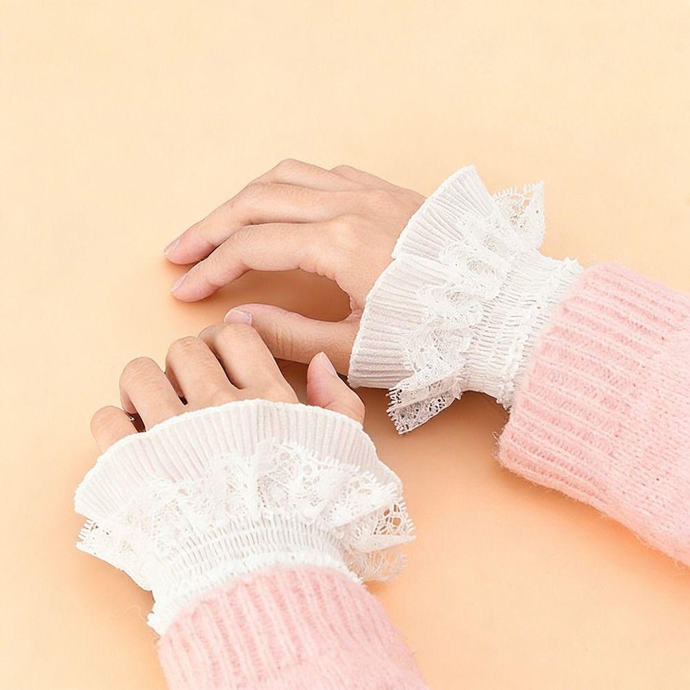 Съемная накладная манжета Многослойная оборка Кружевная манжета Новые манжеты для свитера