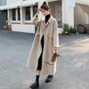 Белое двухстороннее кашемировое пальто для женщин на осень и зиму, новый стиль, выше колена, шерстяное пальто в стиле Хепберн