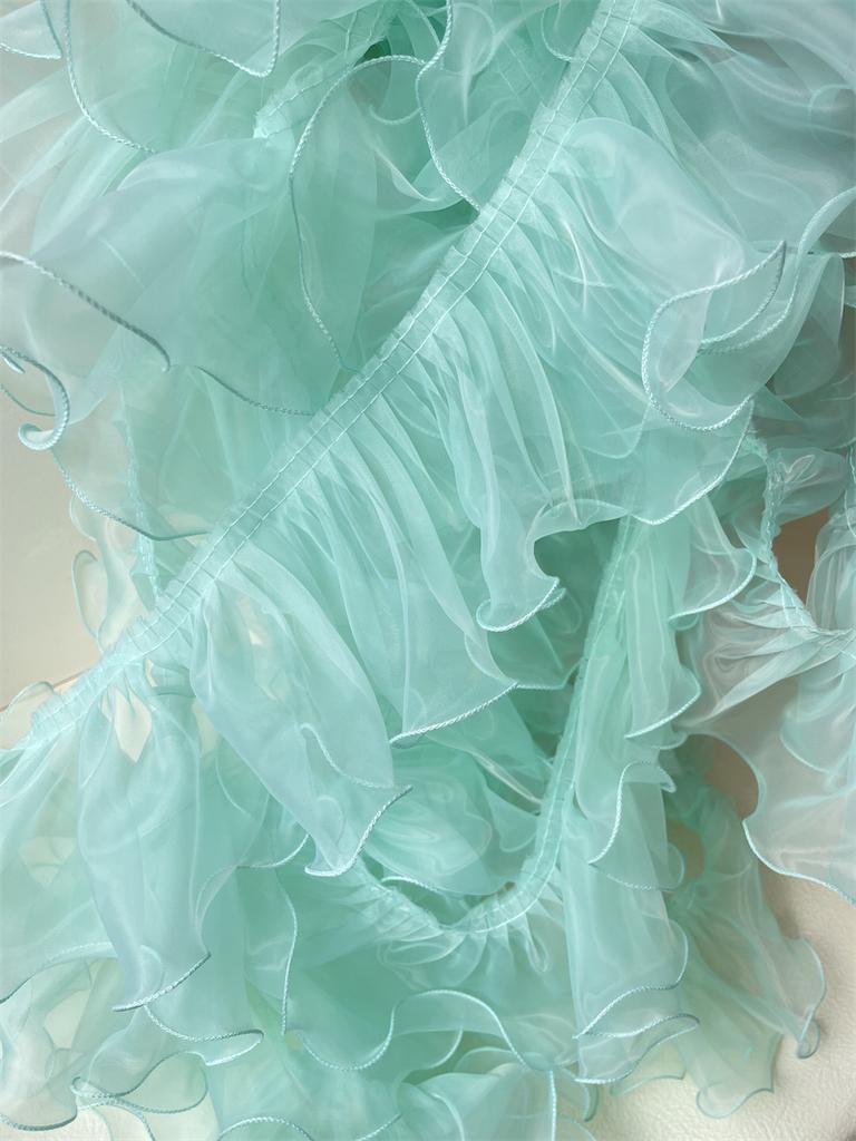 2meters Pleated Sewing Fabric Ruffle Lace Ribbon Trim For Garments Dress Diy Crafts Supplies Needlework Accessories 11cm Wide