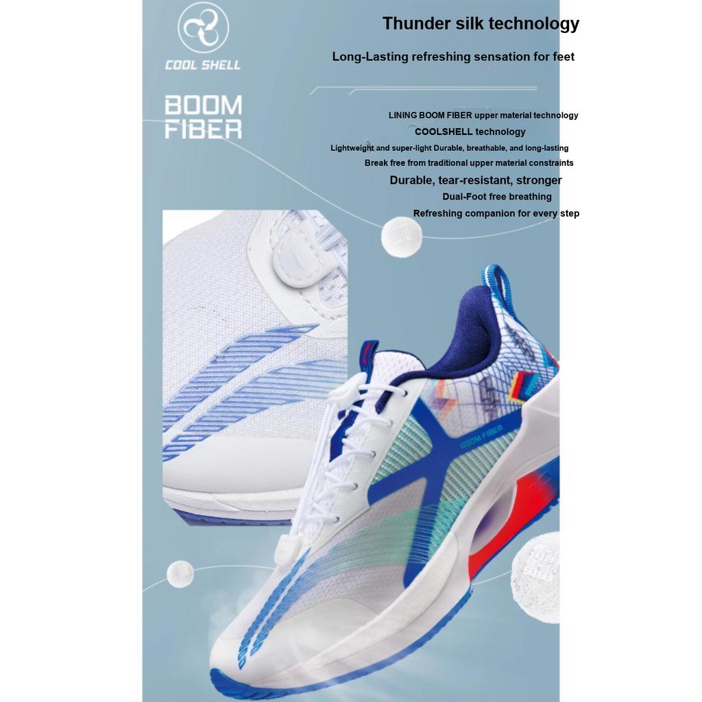 Li Ning Youth Childrens Rebound Shock Absorption Comfortable Running Shoes Kids Running Shoes Crystal-Blue YKFT046-9