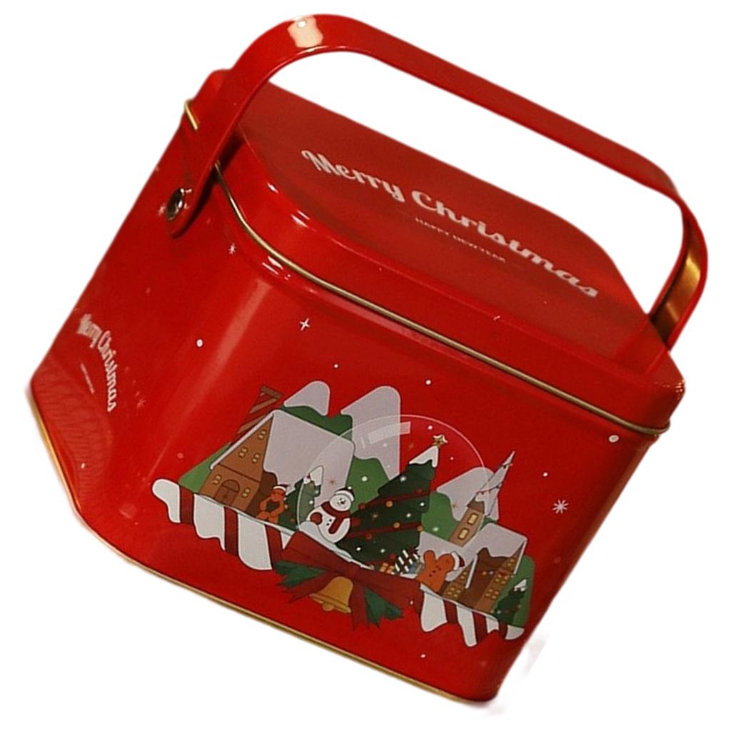 Durable Tin Christmas Gift Box Circular Design For Holiday Parties Home Storage And Personalized DIY Decorations