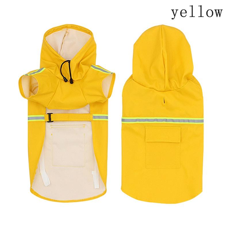 Дождевик для собаки Весенне-летняя одежда Плащ-накидка Светоотражающая полоса Дождевик для питомца Непромокаемый дождевик для собаки с капюшоном