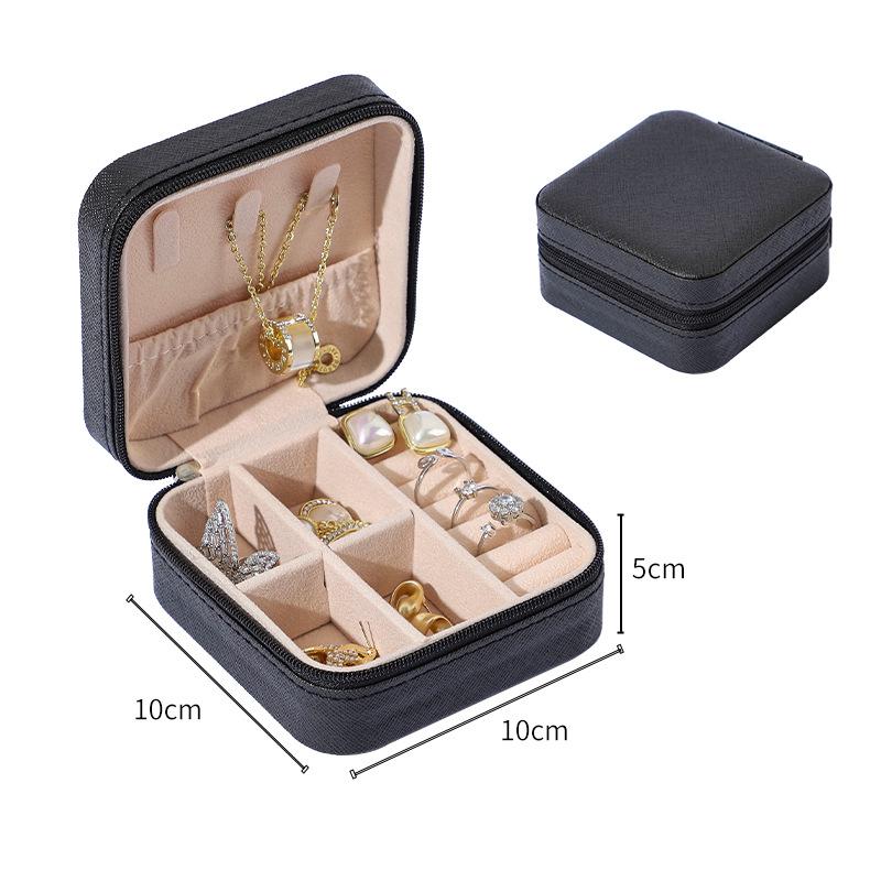 Мини-органайзер для ювелирных изделий, портативная шкатулка для ювелирных изделий, дисплей для путешествий, ювелирные изделия на молнии, серьги, ожерелье, кольца, коробки для хранения