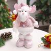 Christmas Charming Pink Height-Adjustable Snowman Santa Claus and Reindeer Christmas Decorative Items Holiday Home And Office De