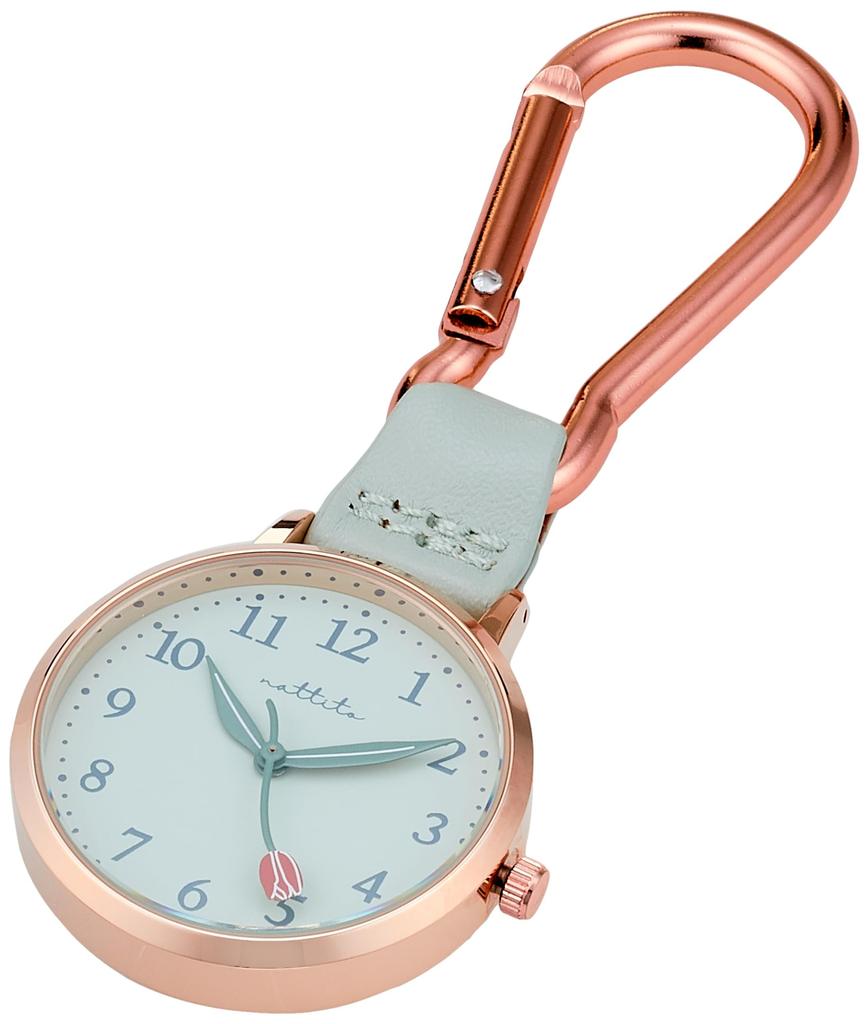 Pocket Watch Carabiner Watch Analog Furuka Tulip Green [Fieldwork] GY050-1 Women's