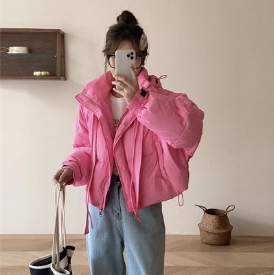 Женская короткая куртка с капюшоном из белого утиного пуха, зима 2025, модный дизайн, с лентами, милая куртка-пуховик