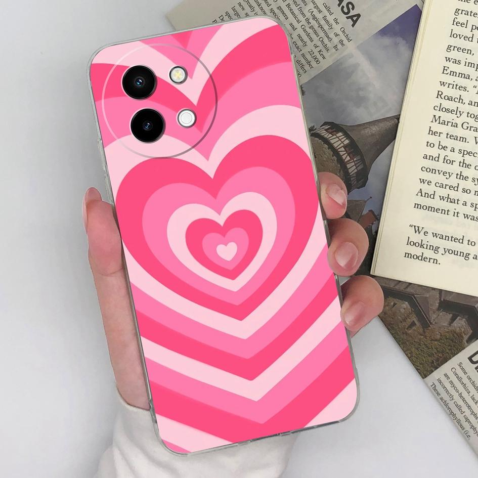 Для Vivo Y38 V40 Lite V30e Vivo Y200e 5G Y28 4G Vivo Y100 (ИДН) Задняя крышка силиконовый мягкий ТПУ прозрачный милый чехол медведь противоударные сумки для телефона для Vivo