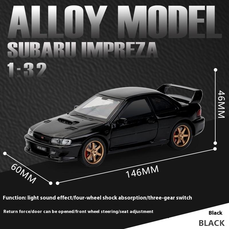 Масштаб 1/32 Subaru Impreza WRX STI Модифицированный автомобиль Металлическая литая модель автомобиля со звуком и светом Оттягивающийся назад Подарок на день рождения для ребенка