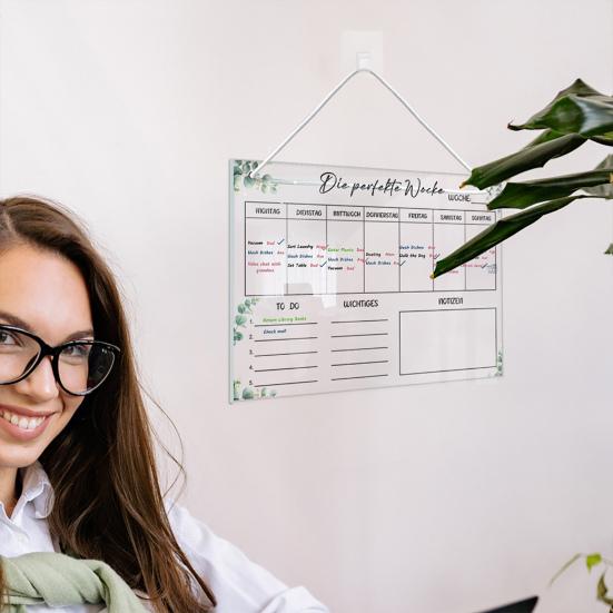 Холодильник, акриловая доска для сообщений с ручками, прозрачная устойчивая к царапинам многоразовая доска для холодильника, еженедельник