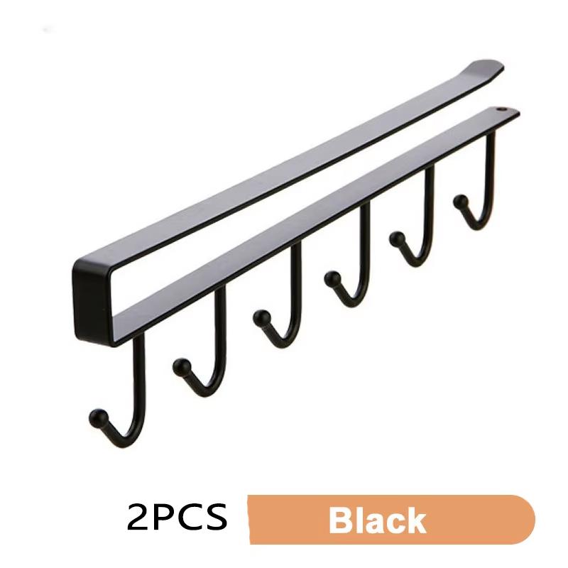 1/2 шт. 6 крючков держатель для кофейных чашек и кружек черный белый крючки полка многофункциональный органайзер для кухонного шкафа для мелочей вешалка для хранения