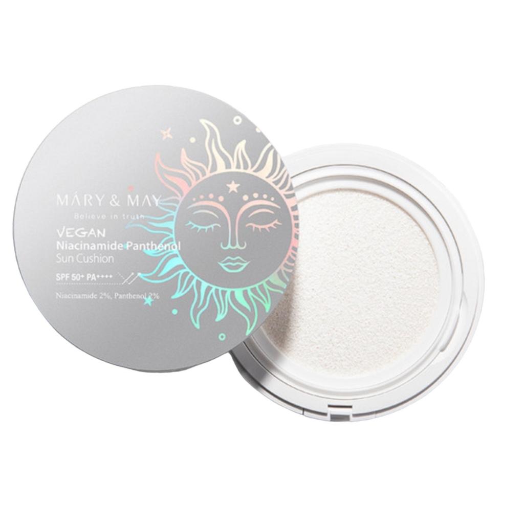 Mary&May Vegan Niacinamide Panthenol Sun Cushion SPF50+ PA++++ 25g - Protective Cream In Cushion Form