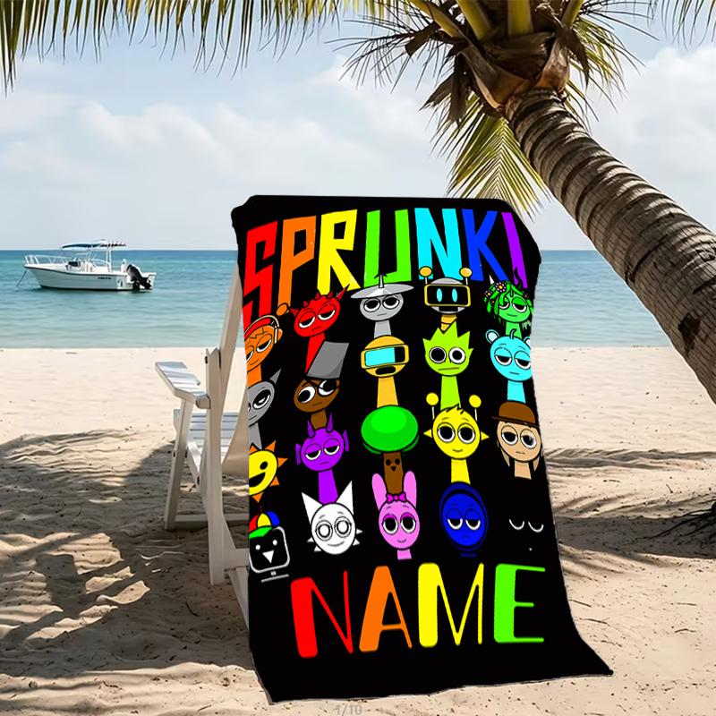 Customizable personalized beach towels Sprunki themed themed designs.Suitable for the beach, yoga, sports;ideal as beach accessories