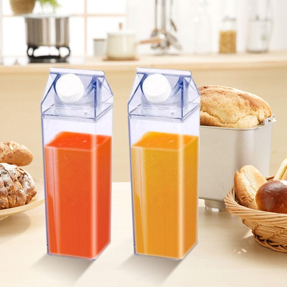 Juice Leak-Proof Transparent Large Capacity Plastic Milk Carton Water Bottle Drinking Bottle