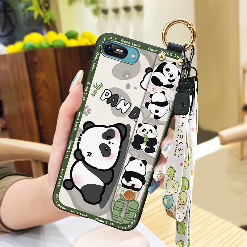 Panda Anti-knock Phone Case For Itel A25/A35/A25 Pro Waterproof Shockproof Back Cover Wristband Wrist Strap Soft case