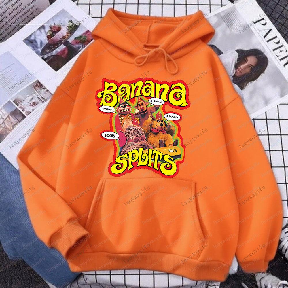 The Banana Splits Classic TV Show Hoodie Unisex Retro Cartoon Novelty Sweatshirt Casual Fashion Long Sleeve Gift Men Women Tops