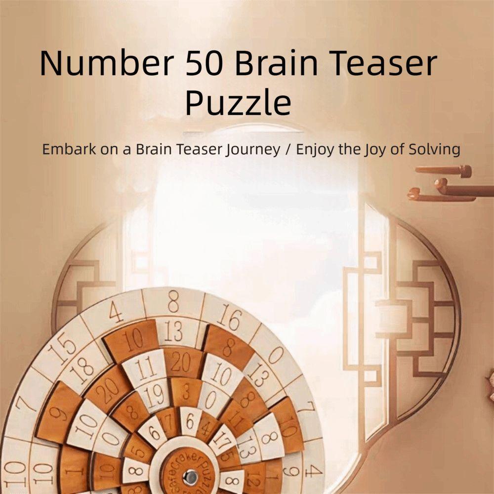 Classic Number Wooden Puzzle Round Turntable Brain Teaser Toy Number Puzzle Children Learning