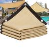Beige Sun Shade Sail 3x4M Edge Hemmed Perforated Outdoor UV Resistant Balcony Terrace Privacy Screen