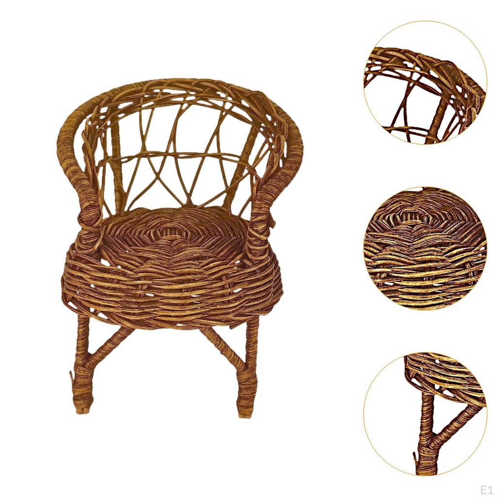 1:12 кукольных домиков, ротанговое кресло, миниатюрная игрушка для ролевых игр, мини-украшения для сада для сцены