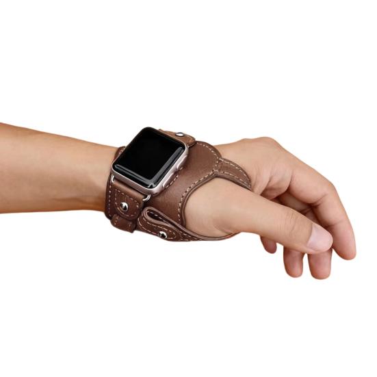 Ремешок для часов для велоспорта, совместимый с Apple Watch Series, регулируемый, винтажный, из искусственной кожи, сменный браслет для смарт-часов