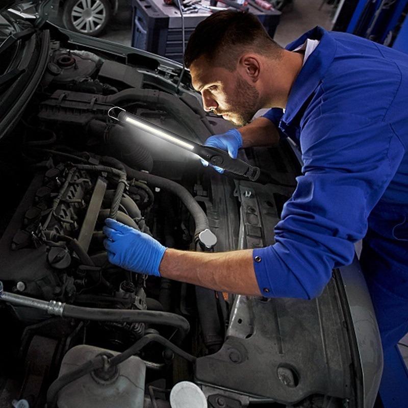 Светодиодный рабочий фонарь, лампа для мастерской, перезаряжаемая инспекционная лампа COB с магнитной рабочей лампой для ремонта автомобилей, мастерской, гаража, кемпинга, аварийного освещения