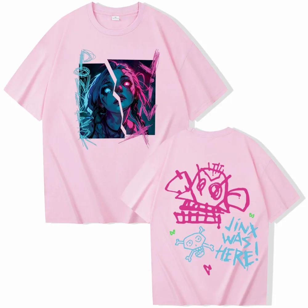 Футболка Arcane-Jinx Футболка унисекс женская Harajuku O-neck Летняя повседневная рубашка