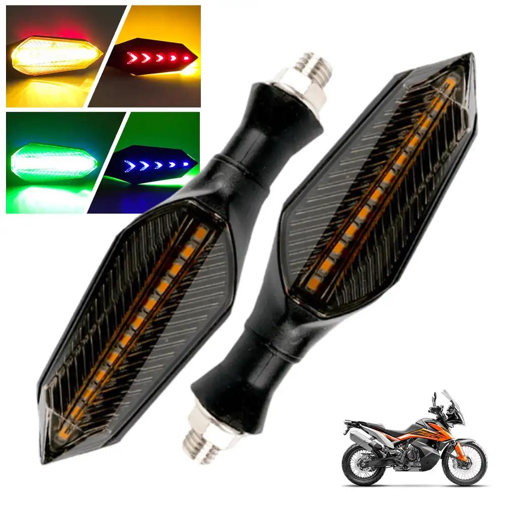1Pair 12V LED Motorcycle Turn Signal Lamp Sequential Flowing Flash Lights Indicator Lights Running Light Motorcycle Tail Lights
