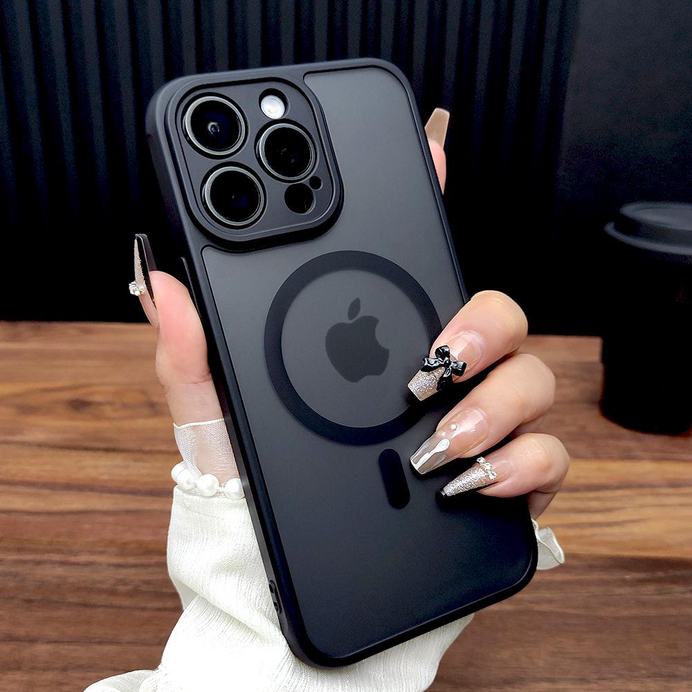 Роскошный Матовый Жесткий Чехол Для iPhone 17 16 15 14 13 12 Pro Max 16Pro Для Magsafe Mag Safe Беспроводной Зарядки Анти-отпечатки Пальцев Чехол
