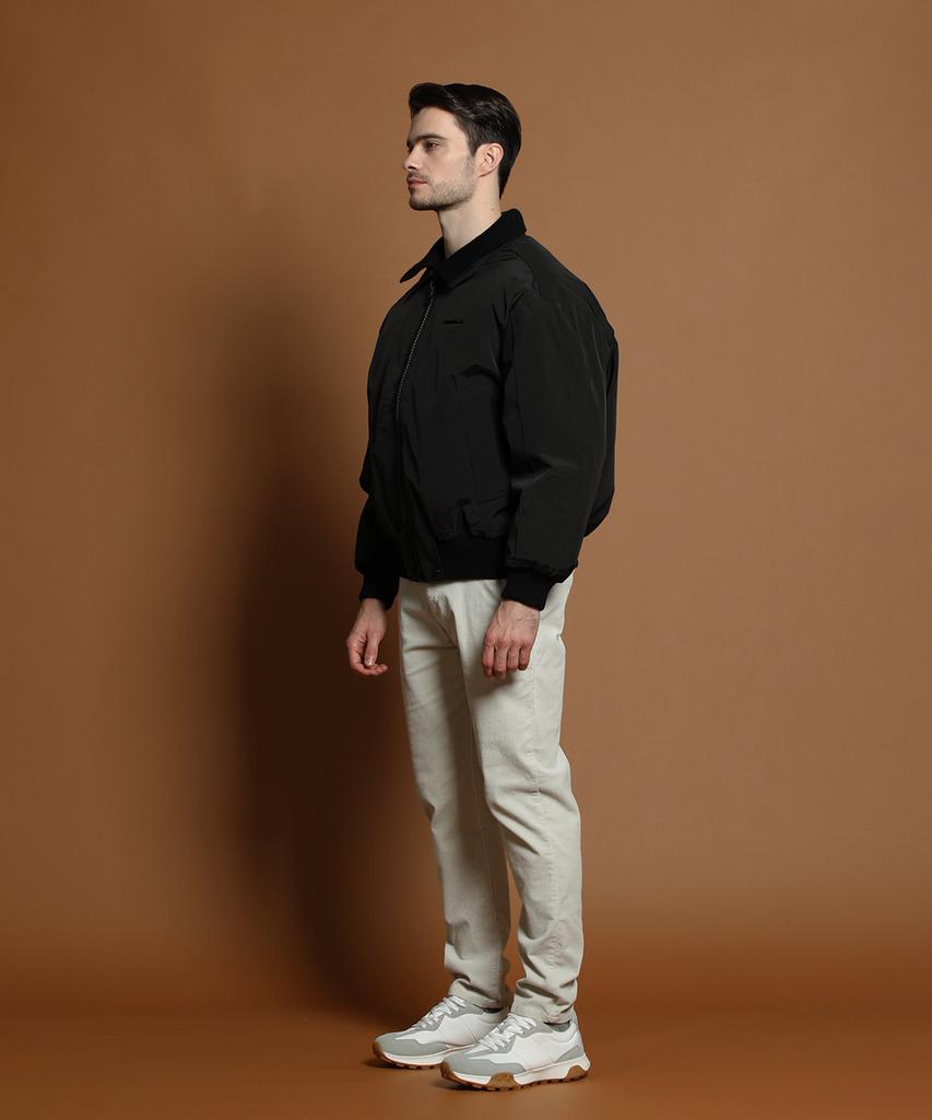 Panicale Black Duck Down Double Collar Blouson Jacket