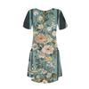 Женское повседневное и модное платье средней длины с V-образным вырезом и коротким рукавом с принтом