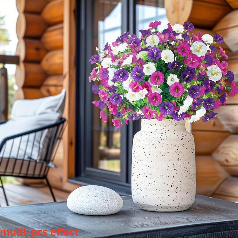Garden Camp Decor Artificial Morning Glory Flowers with Ground Stake for Outdoor Yard