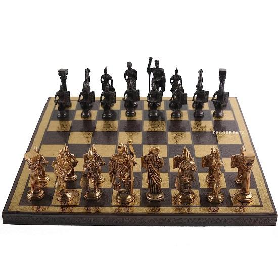 Роскошные шахматы из толстой чистой латуни с ручной гравировкой, вылепленные мастерами, вечно блестящие полированные доски и фигуры, античная черная отделка