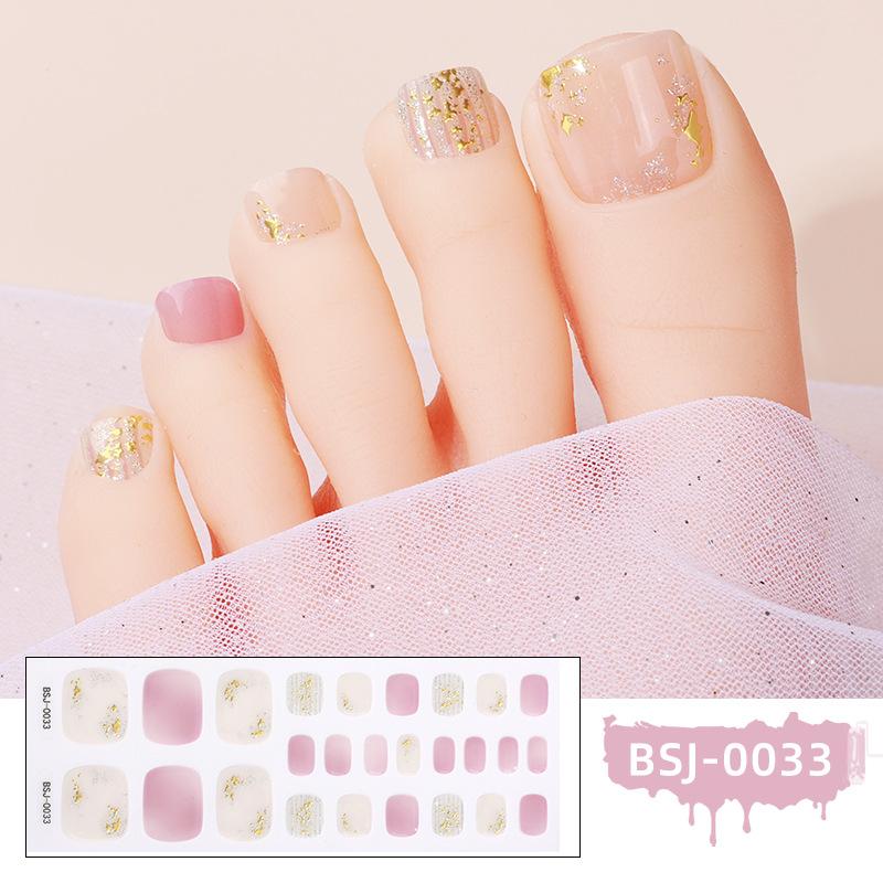 New Gel Manicure Stickers Toe Stickers Waterproof Hot Stamping Semi-cured Nail Stickers