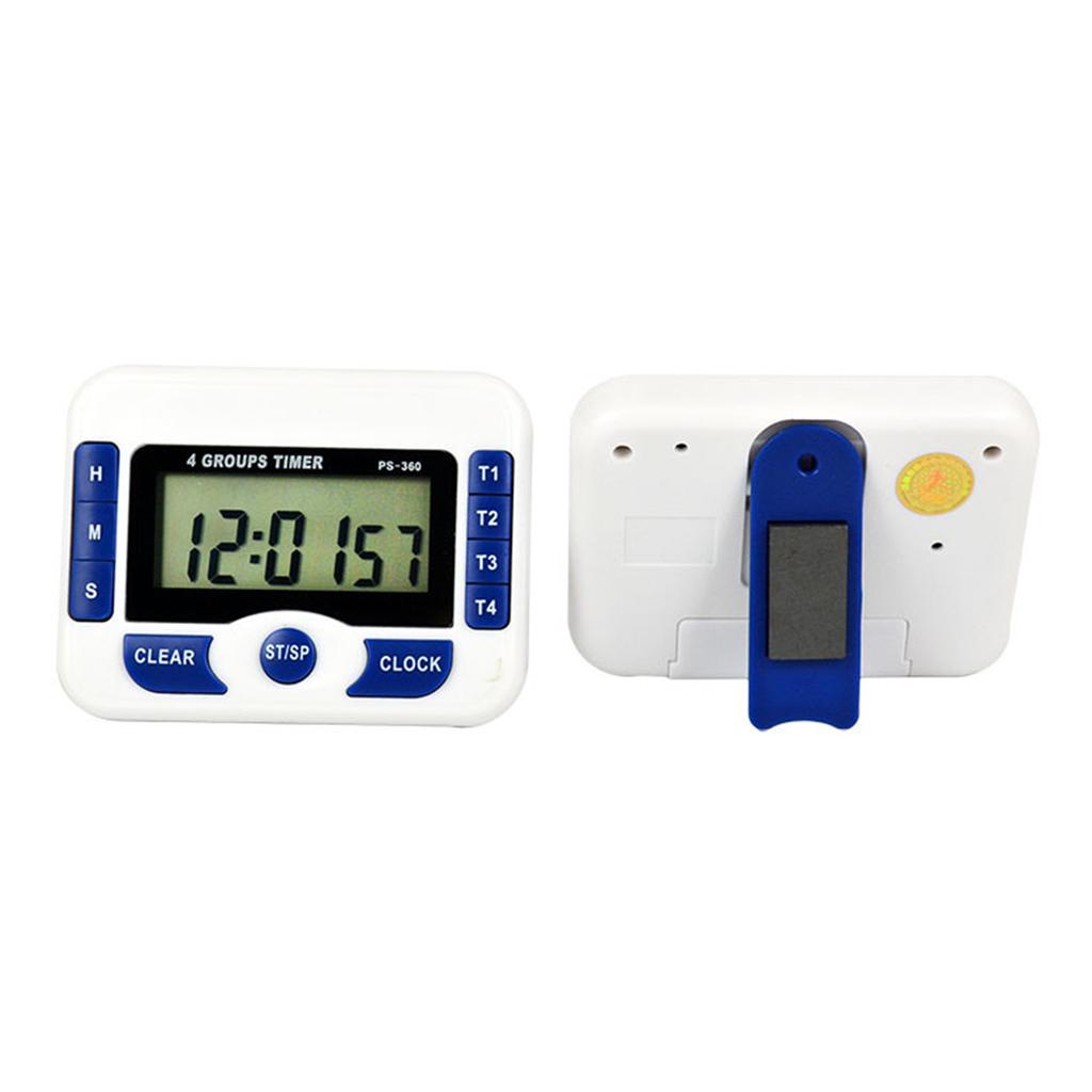 Цифровой таймер с напоминанием времени, электрический ЖК-дисплей, таймер для варки яиц, 4 канала, таймер обратного отсчета времени, будильник для приготовления пищи и выпечки