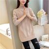 Women's Winter High Neck Vintage Sweater Plus Size Casual Pullover Knit Long Sleeve Printed Long Sleeve